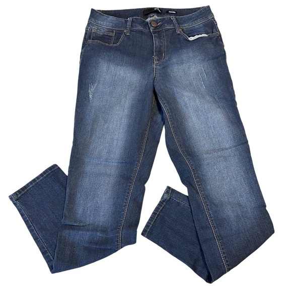 1822 Denim Adrianna Blue Distressed Jeans Size 10 - Picture 1 of 9
